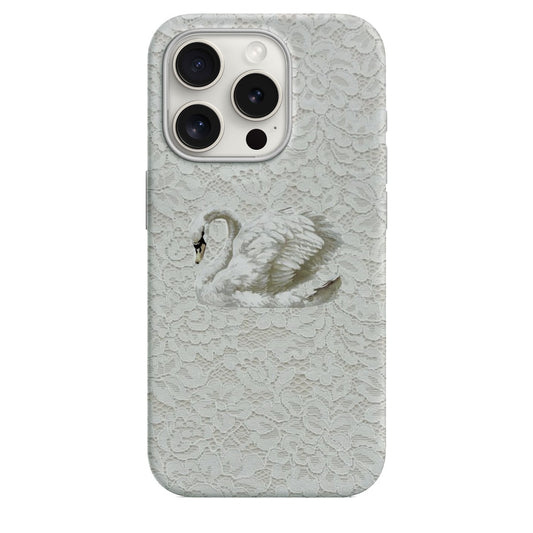 Zarif Kuğu Desenli Lüx Premium Telefon Kılıfı 481