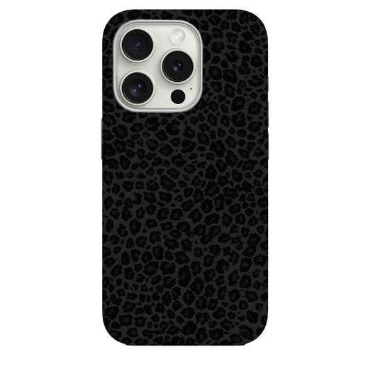 Siyah Leopar Desenli Lüx Premium Telefon Kılıfı --139