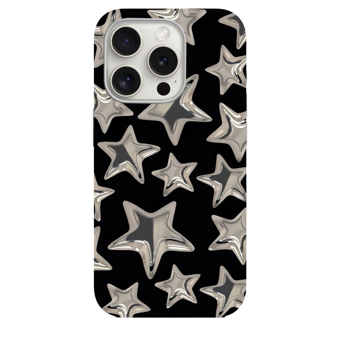 Siyah Yıldız Desenli  Lüx Premium Telefon Kılıfı --- 0066