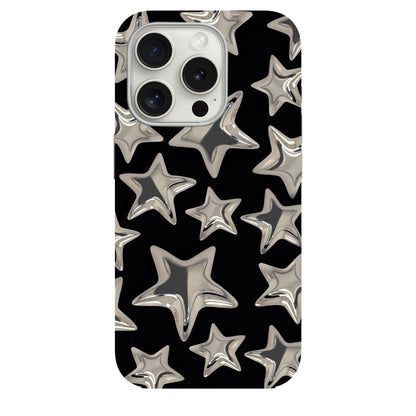 Siyah Yıldız Desenli  Lüx Premium Telefon Kılıfı --- 0066