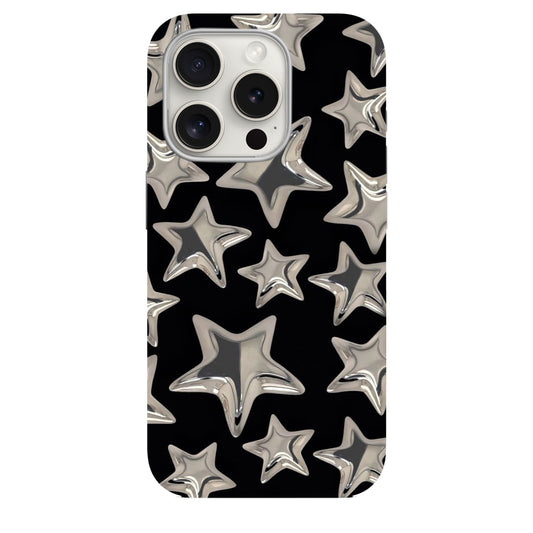 Siyah Yıldız Desenli  Lüx Premium Telefon Kılıfı --- 0066